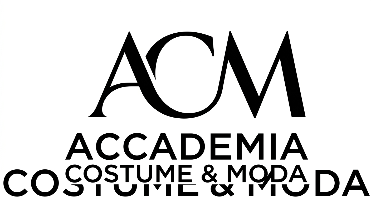 Accademia Costume e Moda official logo, stylized ACM monogram in black on white background, Italian fashion academy emblem