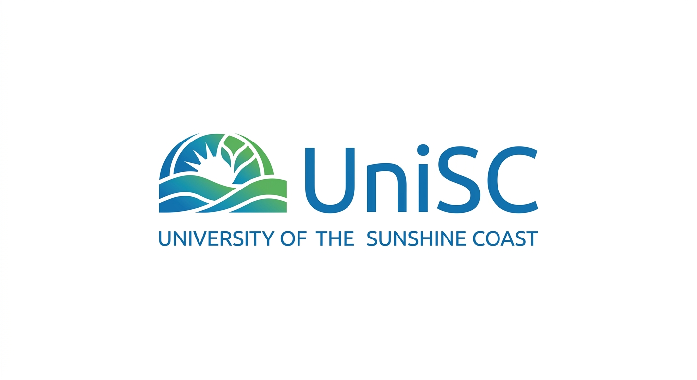 University of the Sunshine Coast UniSC official logo, blue and green design on white background