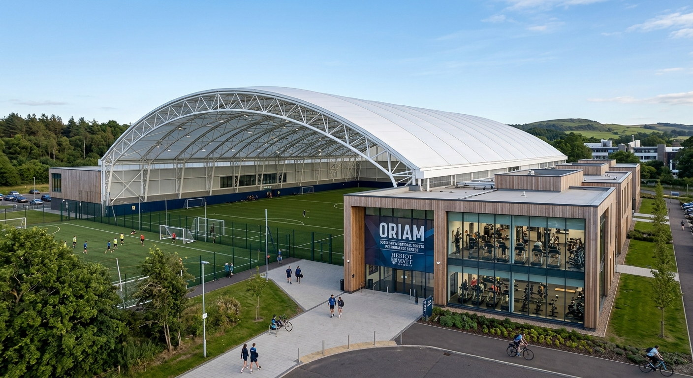 Oriam Scotland's National Sports Performance Centre at Heriot-Watt University, large modern sports facility with indoor pitches and fitness areas