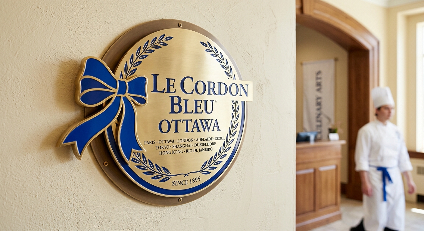 Le Cordon Bleu Ottawa official logo featuring the iconic blue ribbon emblem with Le Cordon Bleu text in classic serif typography