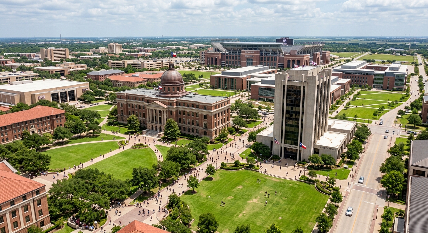 Texas A&M University campus buildings in College Station, Texas