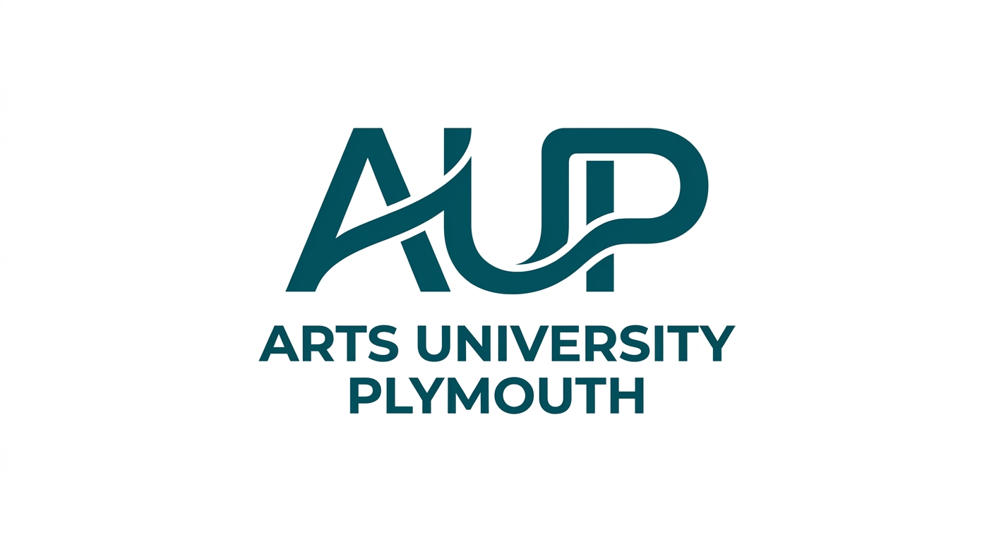 Arts University Plymouth official logo, stylised AUP monogram in dark teal on white background