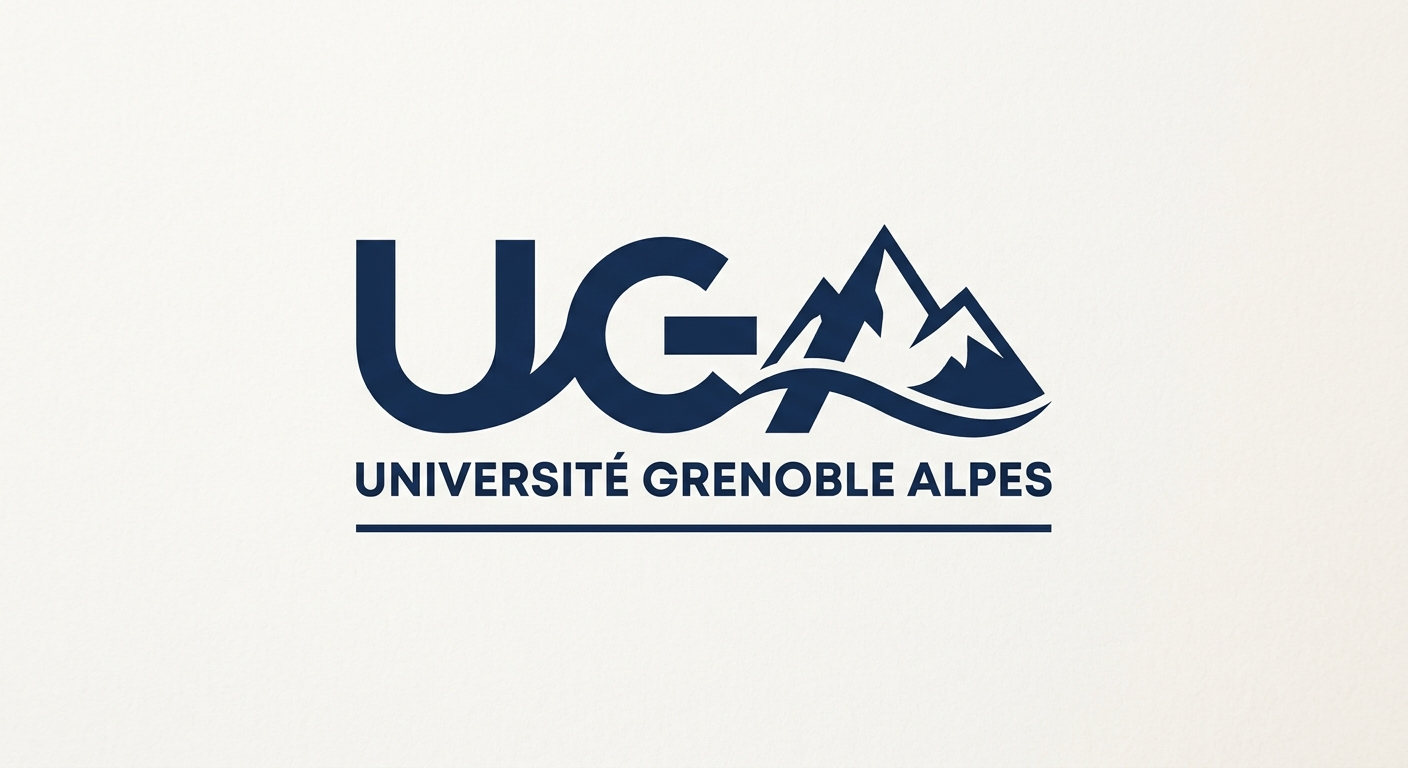 Université Grenoble Alpes official logo featuring stylized UGA text in dark blue with mountain graphic element