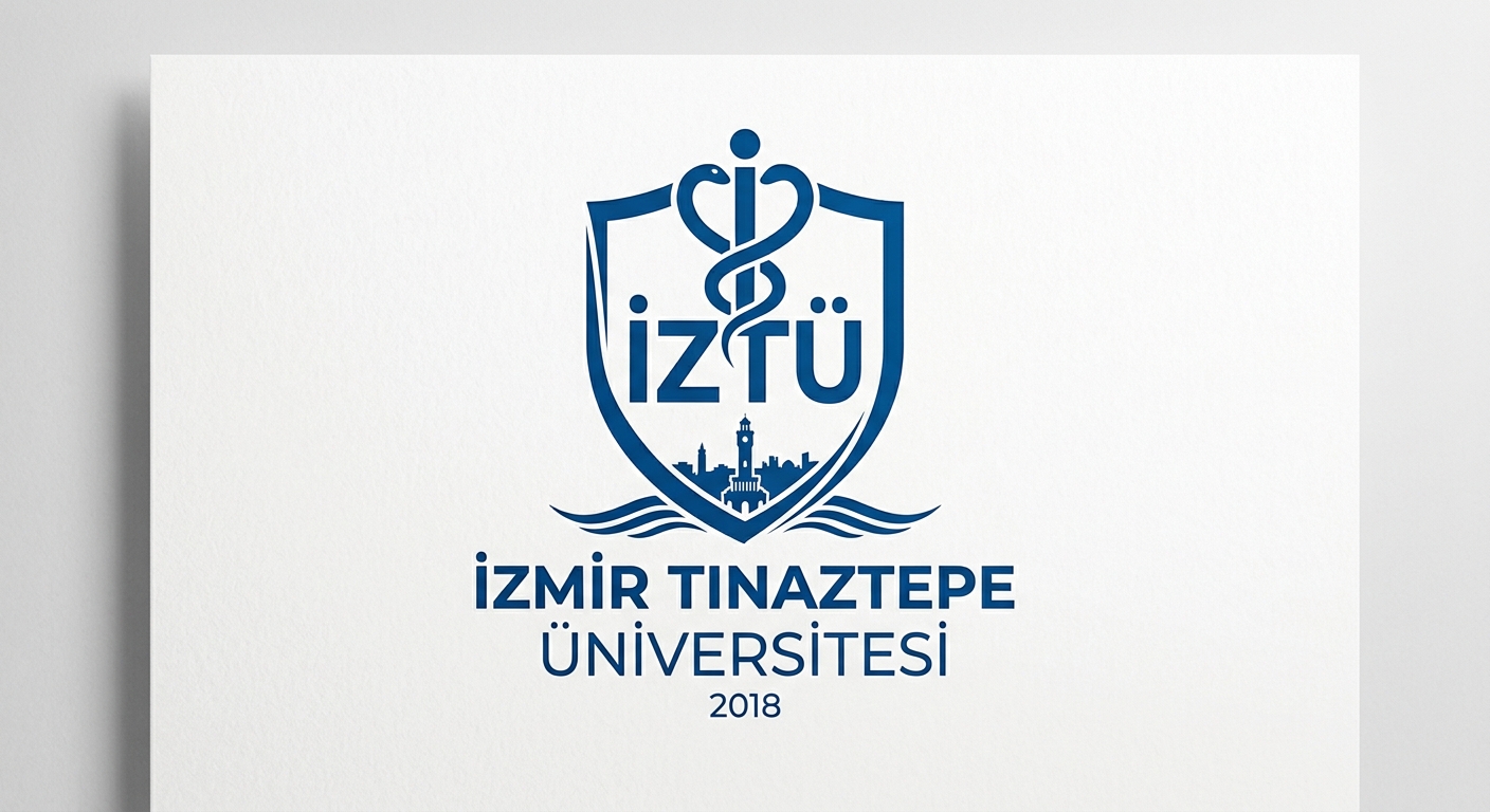 İzmir Tınaztepe University official logo, stylized İZTÜ emblem with health-themed design elements in blue and white colors