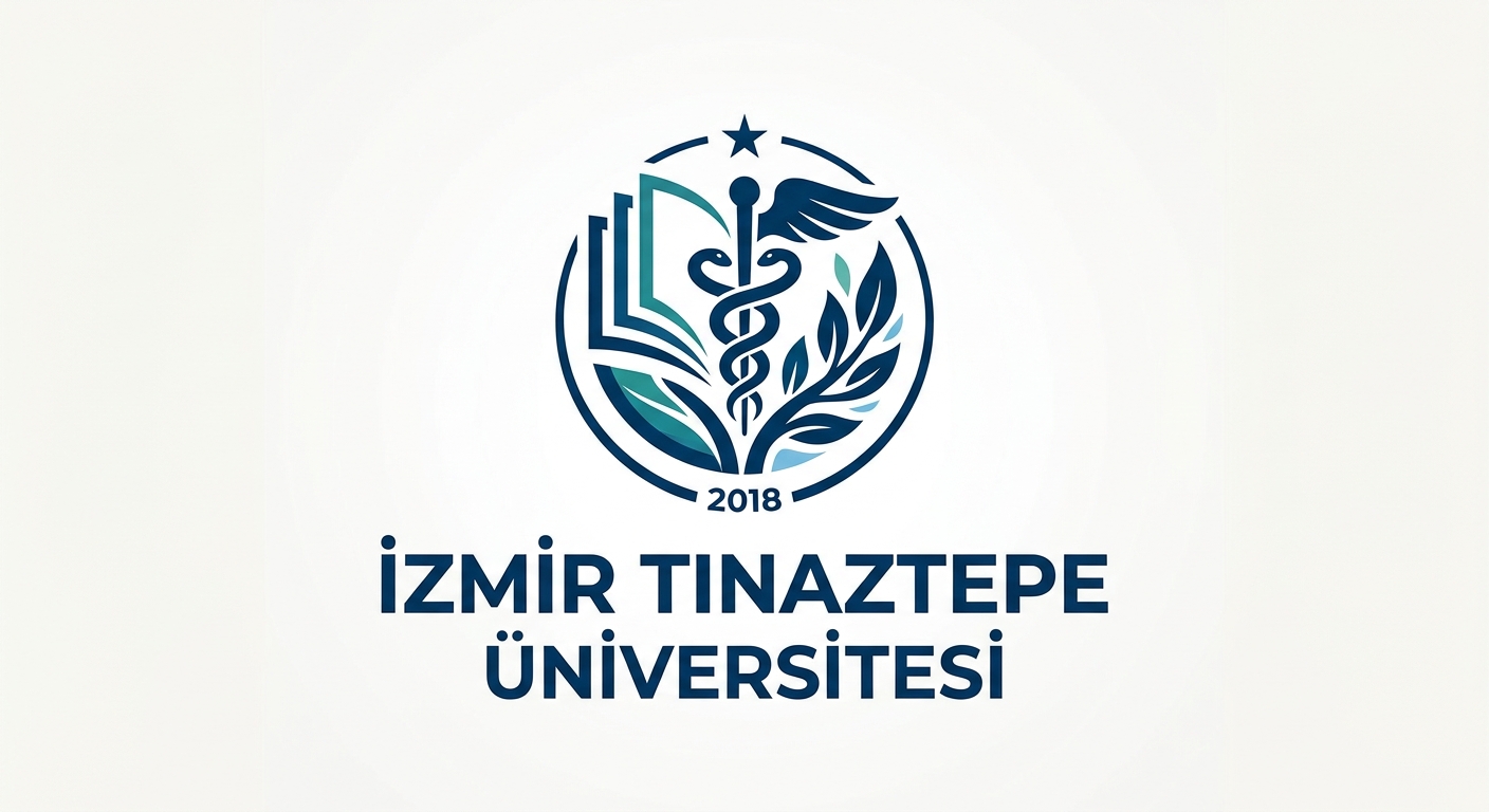 İzmir Tınaztepe University official logo featuring the university name in dark blue with a stylized health and education emblem