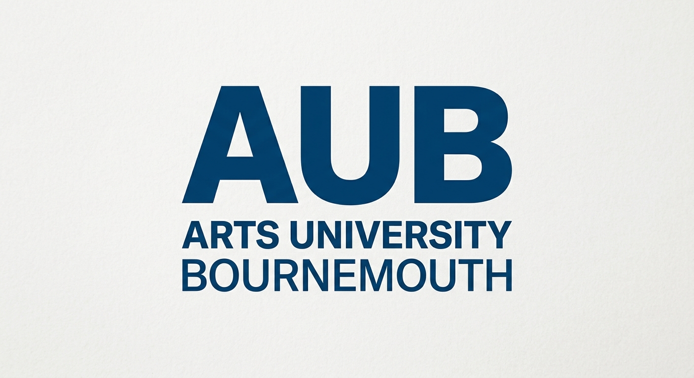 Arts University Bournemouth official logo featuring AUB abbreviation in bold modern typography with university name text