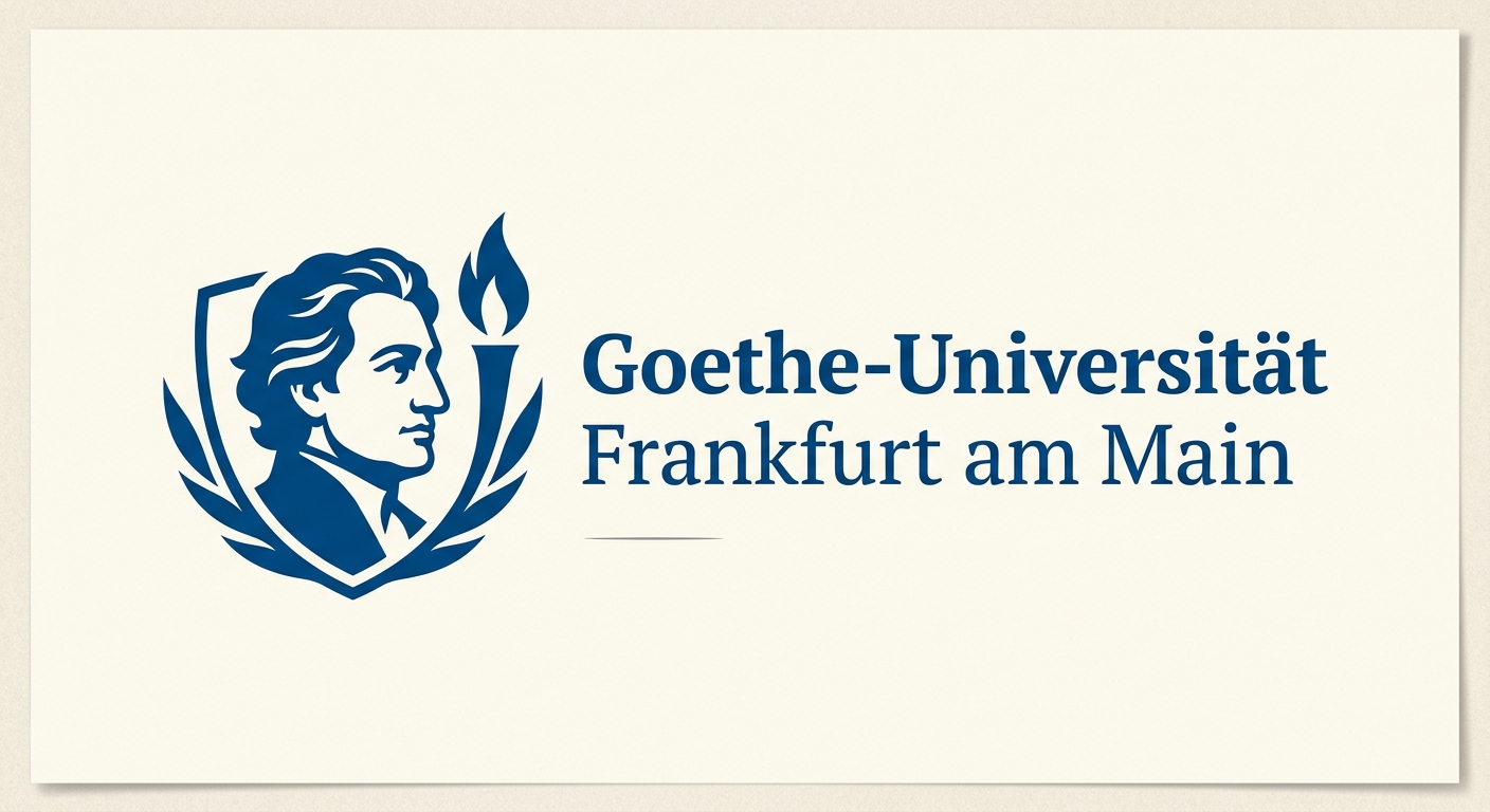 Goethe University Frankfurt official logo, featuring the university crest with Johann Wolfgang von Goethe silhouette and the text Goethe-Universität Frankfurt am Main