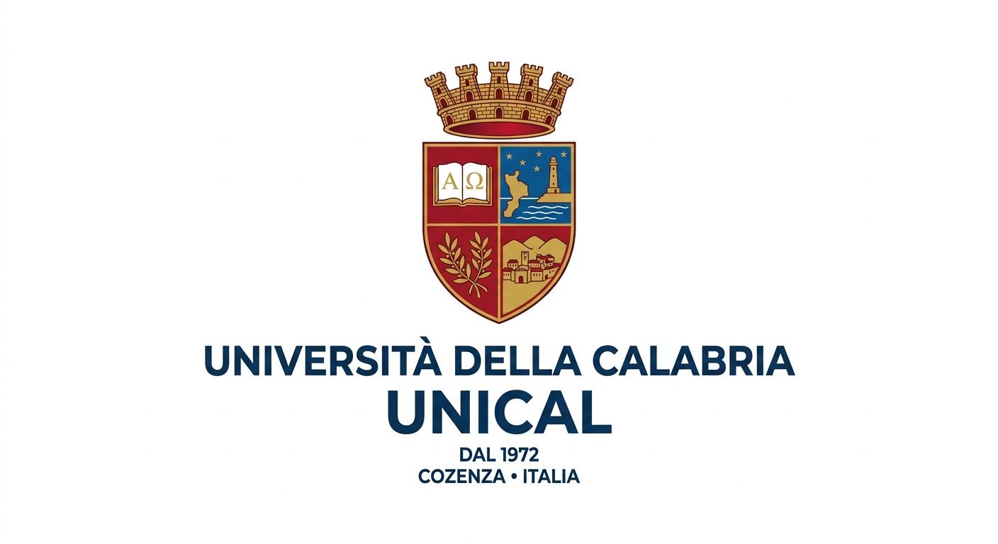 University of Calabria UNICAL official logo, featuring the university crest with text Universita della Calabria on white background