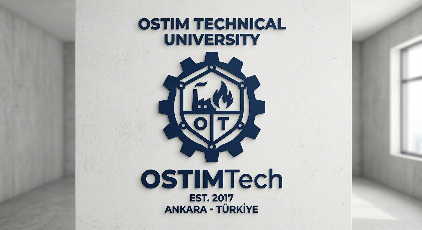 OSTIM Technical University official logo featuring OSTIMTech branding in dark blue with geometric industrial design elements