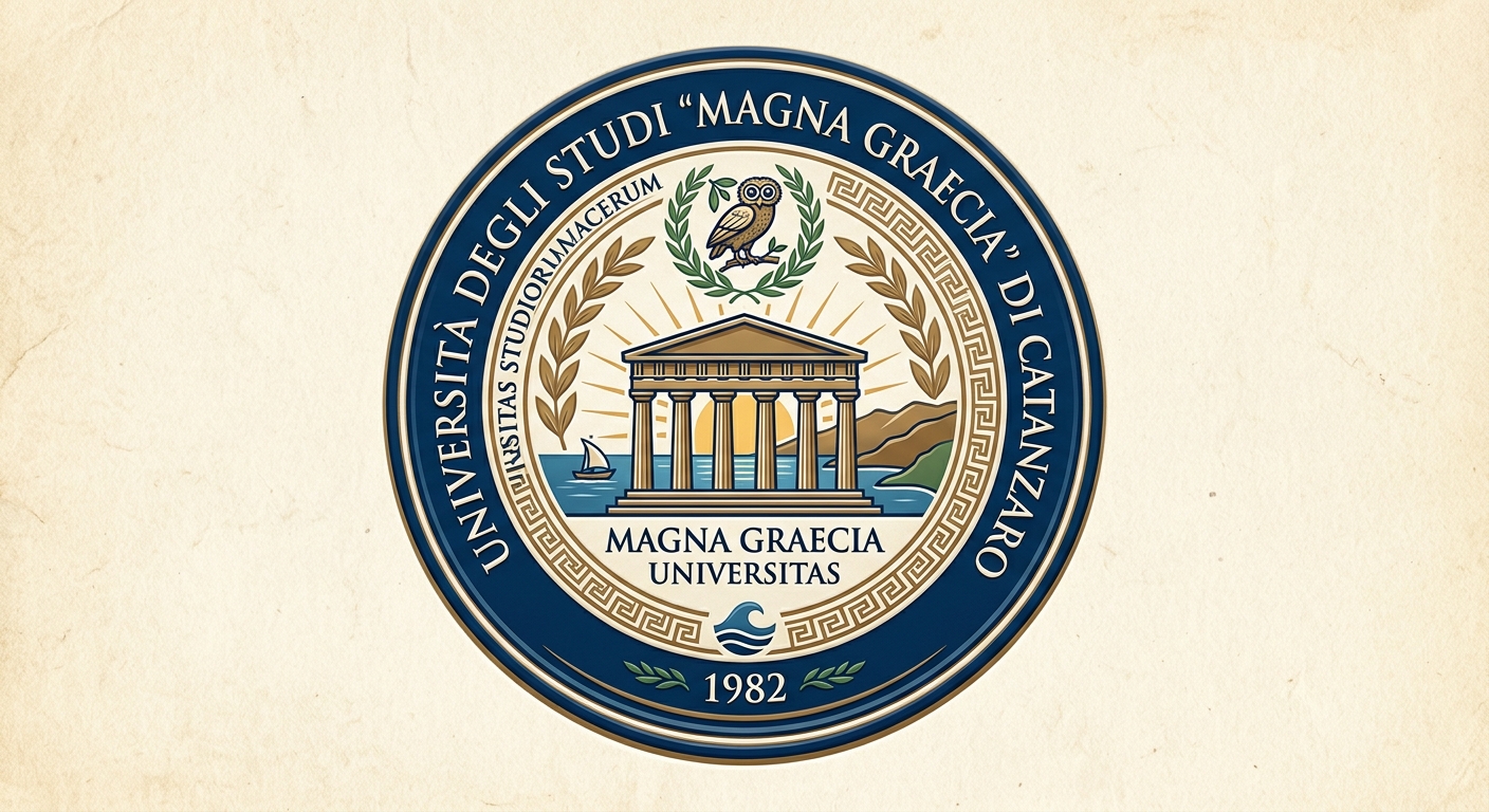 Magna Graecia University of Catanzaro official logo, featuring classical Greek-inspired design elements with university name in Italian and Latin script