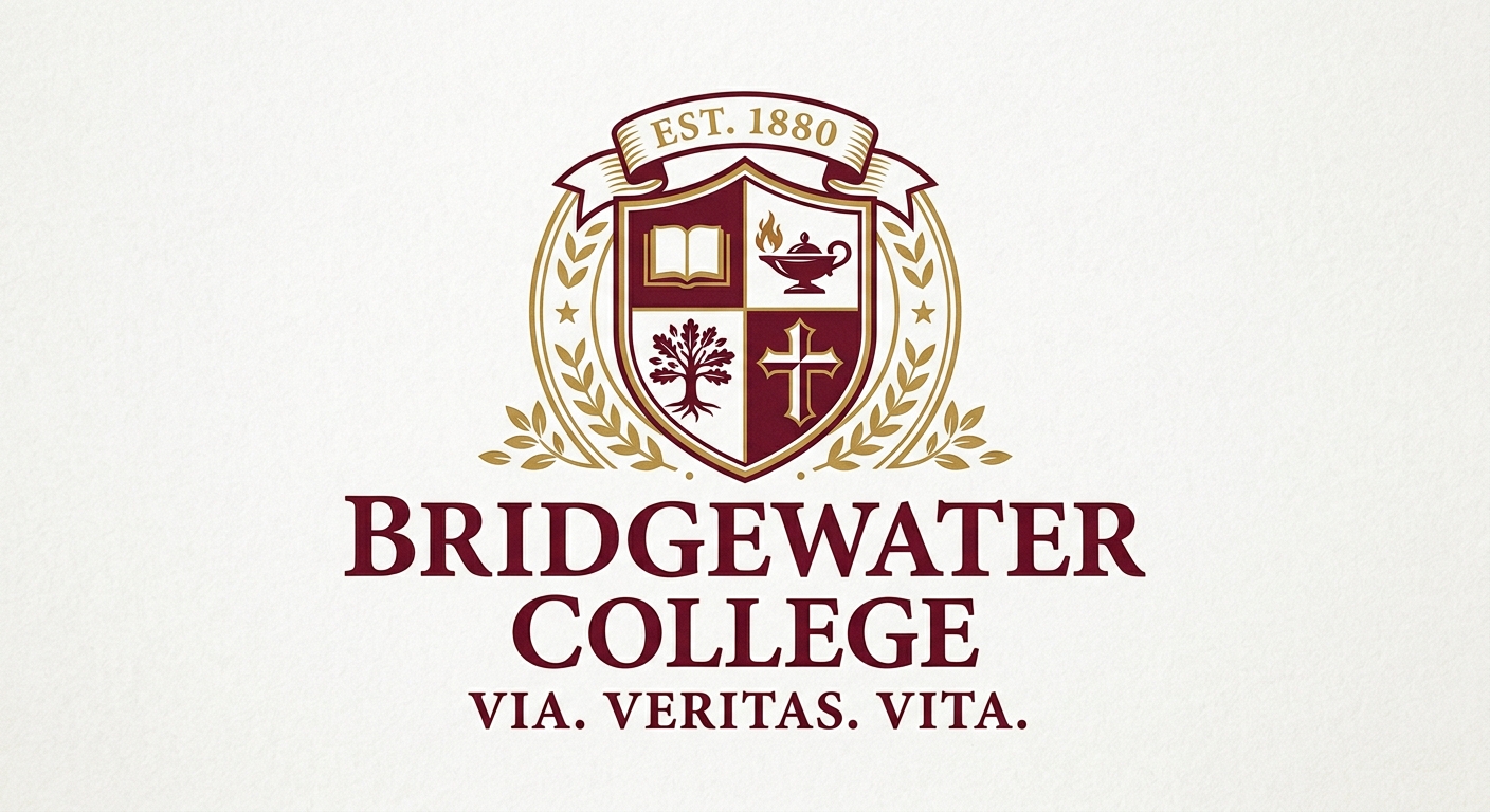 Bridgewater College official logo featuring the college name in traditional serif font with maroon and gold color scheme