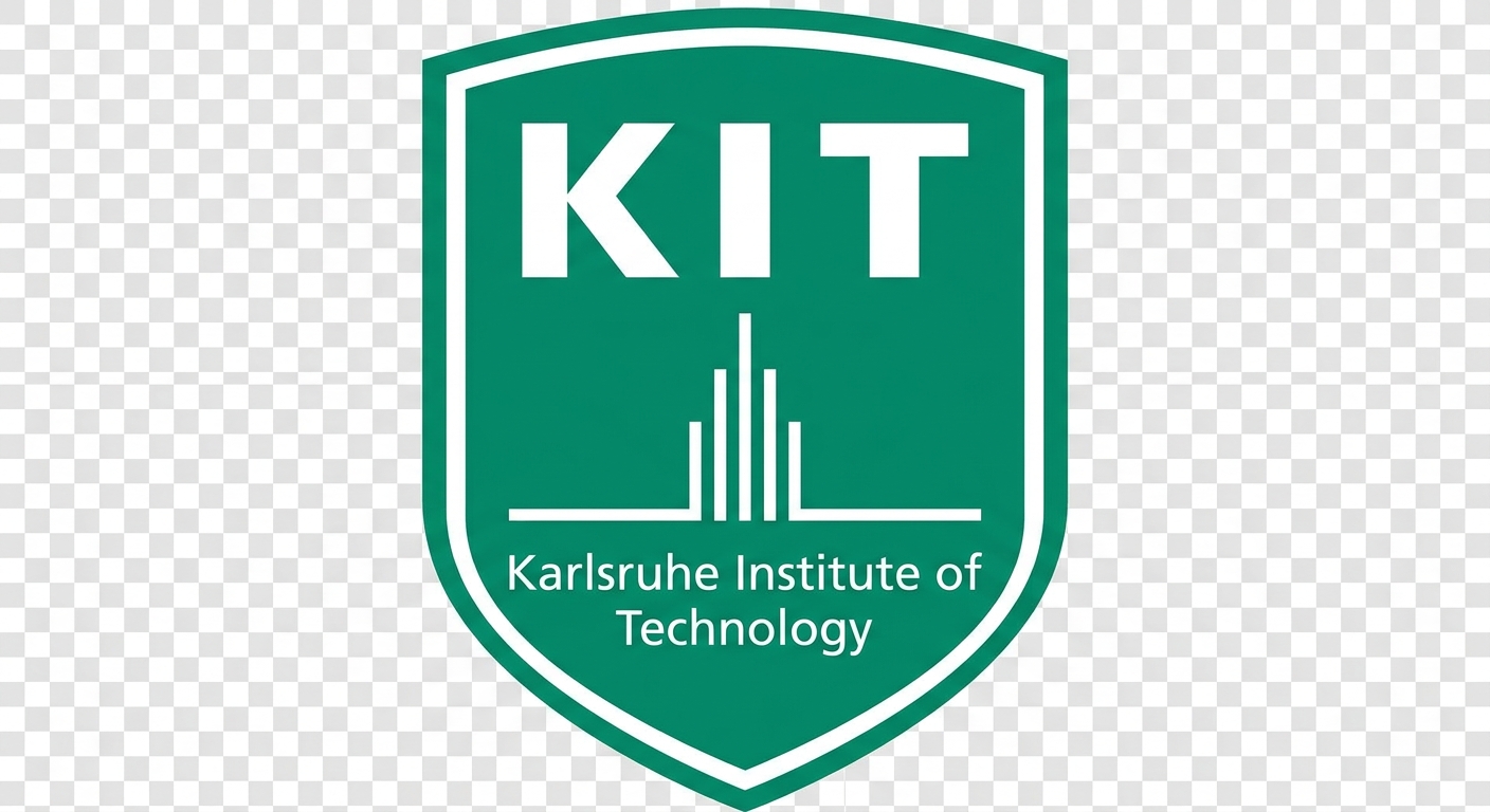 Karlsruhe Institute of Technology KIT official logo, green shield emblem with white lettering on transparent background