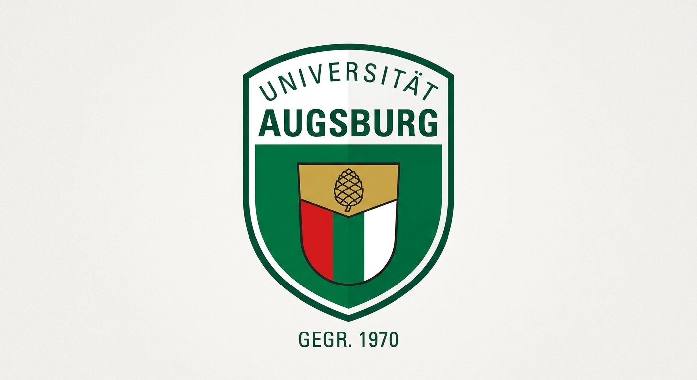 University of Augsburg official logo, green and white shield design with text Universitat Augsburg