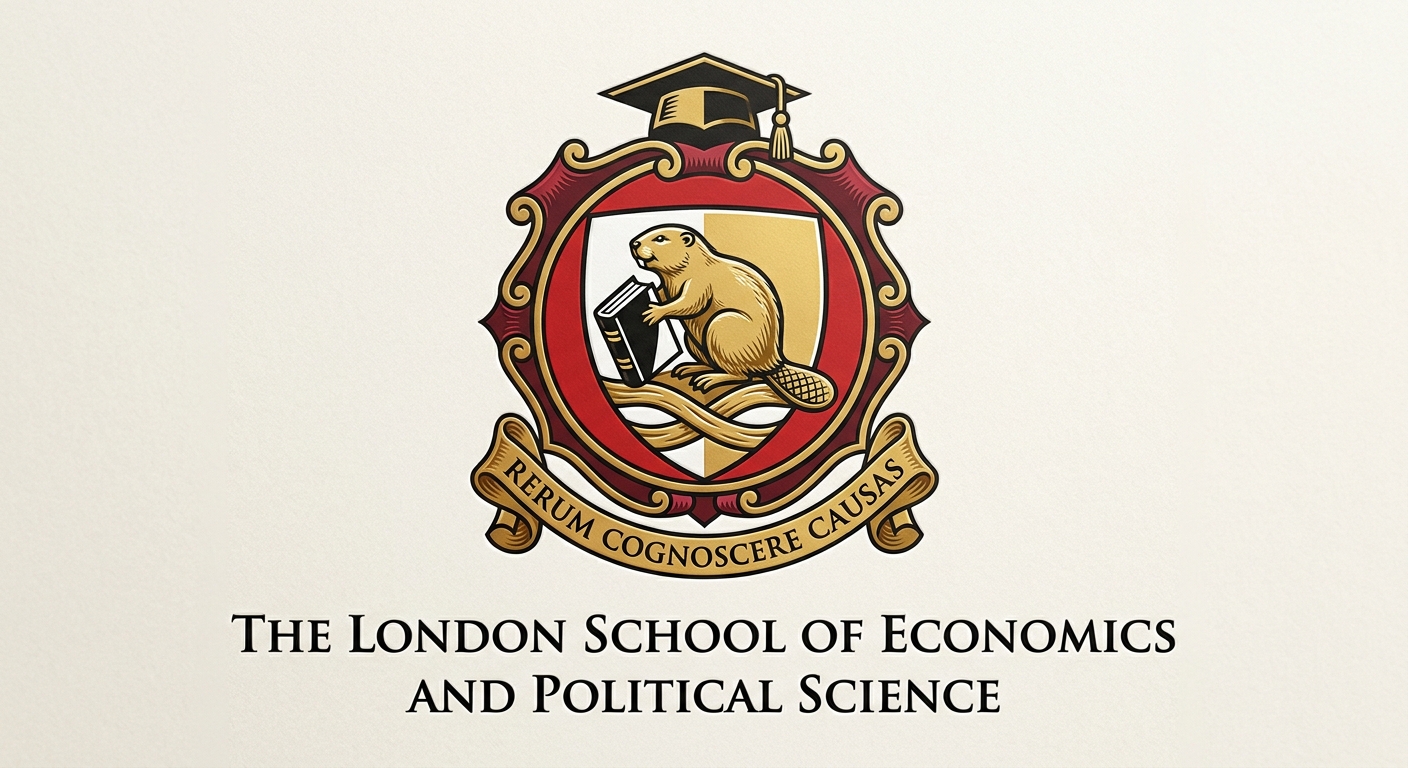 London School of Economics and Political Science official logo, featuring the LSE shield with a beaver mascot and the Latin motto Rerum Cognoscere Causas