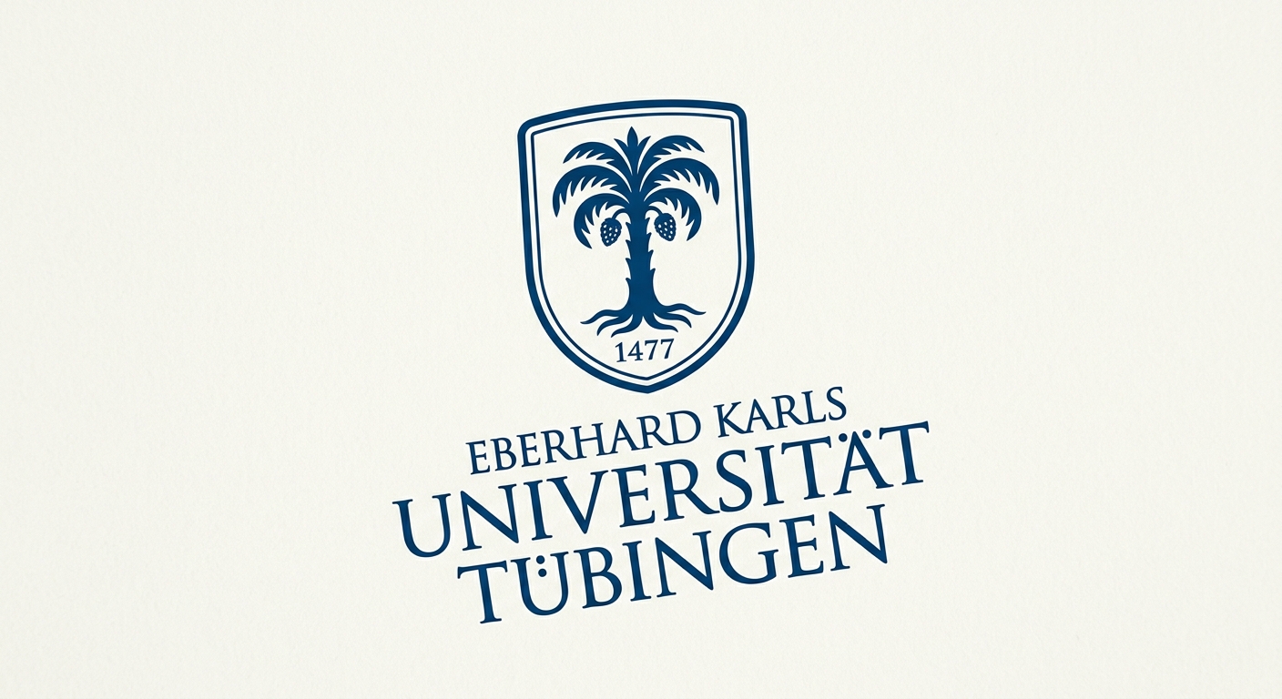 University of Tübingen official logo featuring a palm tree emblem with the text Eberhard Karls Universität Tübingen in dark blue