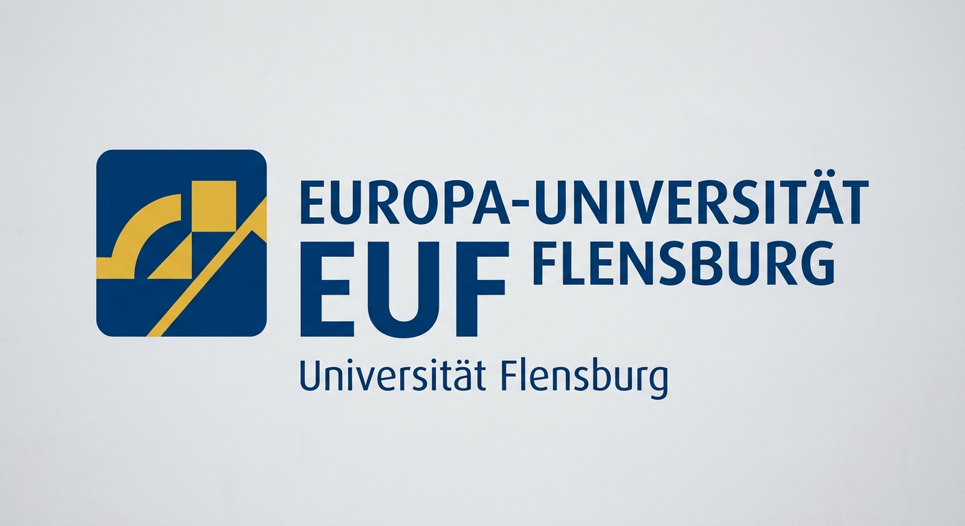Europa-Universität Flensburg official logo featuring the EUF abbreviation in dark blue with the full university name