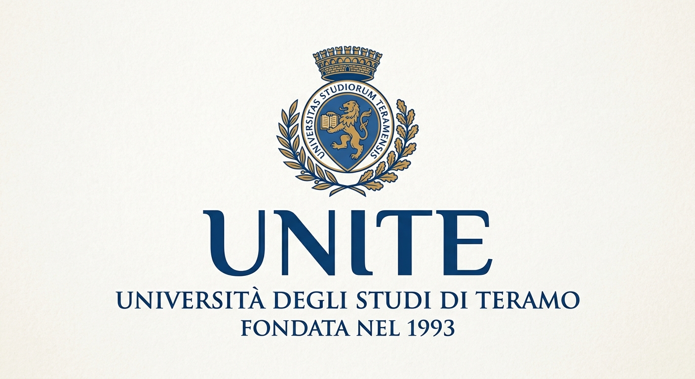 University of Teramo official logo featuring the UNITE acronym and university crest in blue and gold
