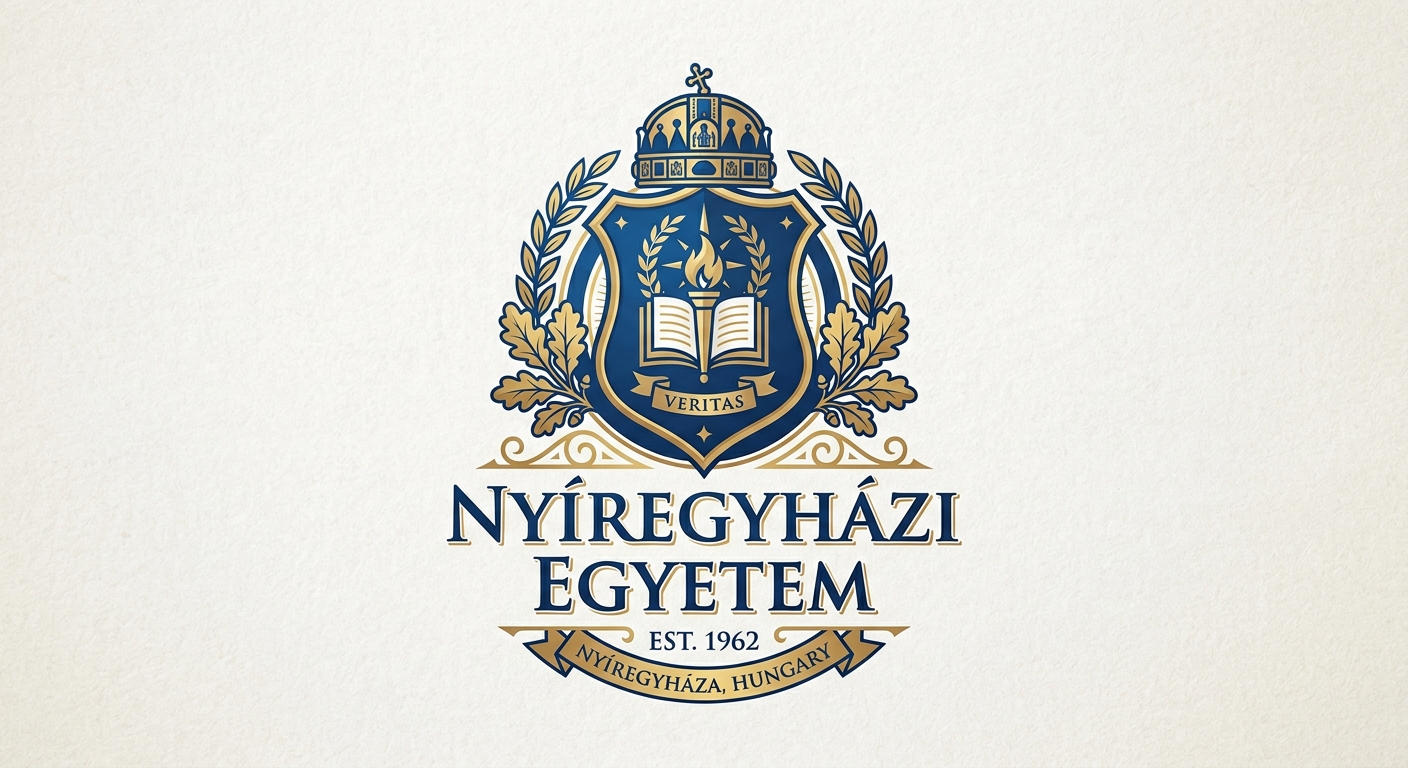 University of Nyíregyháza official logo featuring the institution crest with the text Nyíregyházi Egyetem in blue and gold tones