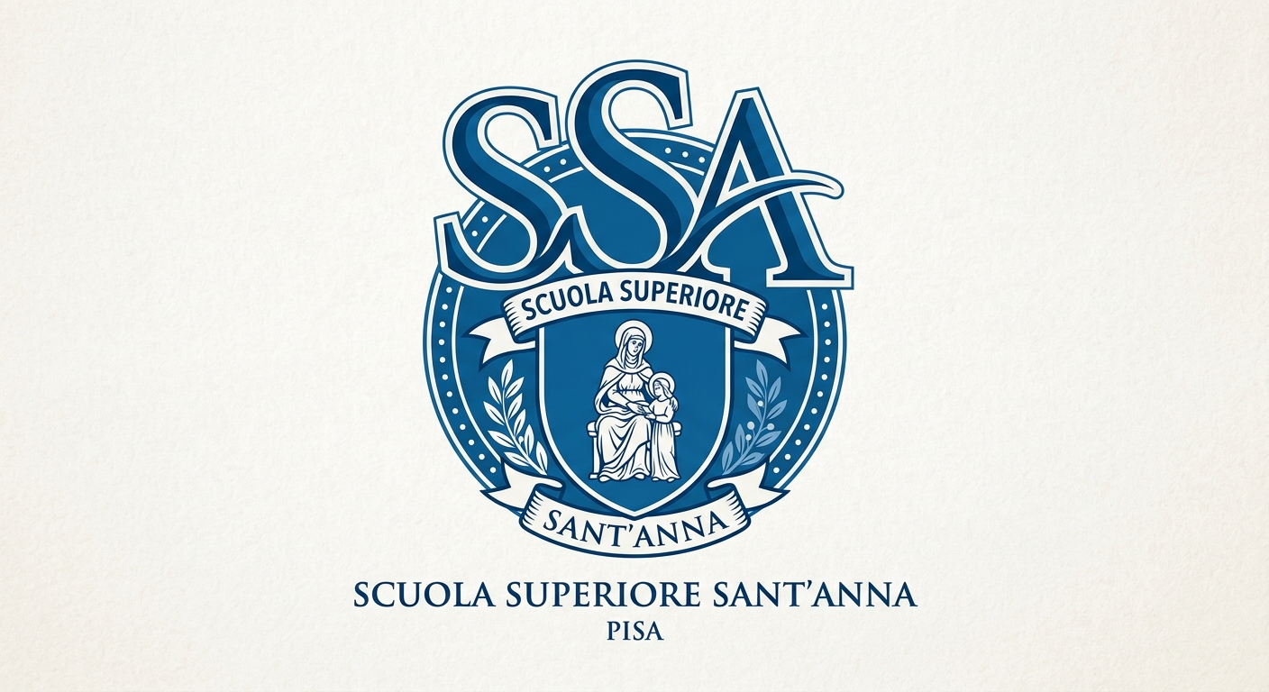 Sant'Anna School of Advanced Studies official logo, stylized SSSA emblem with university crest in blue and white