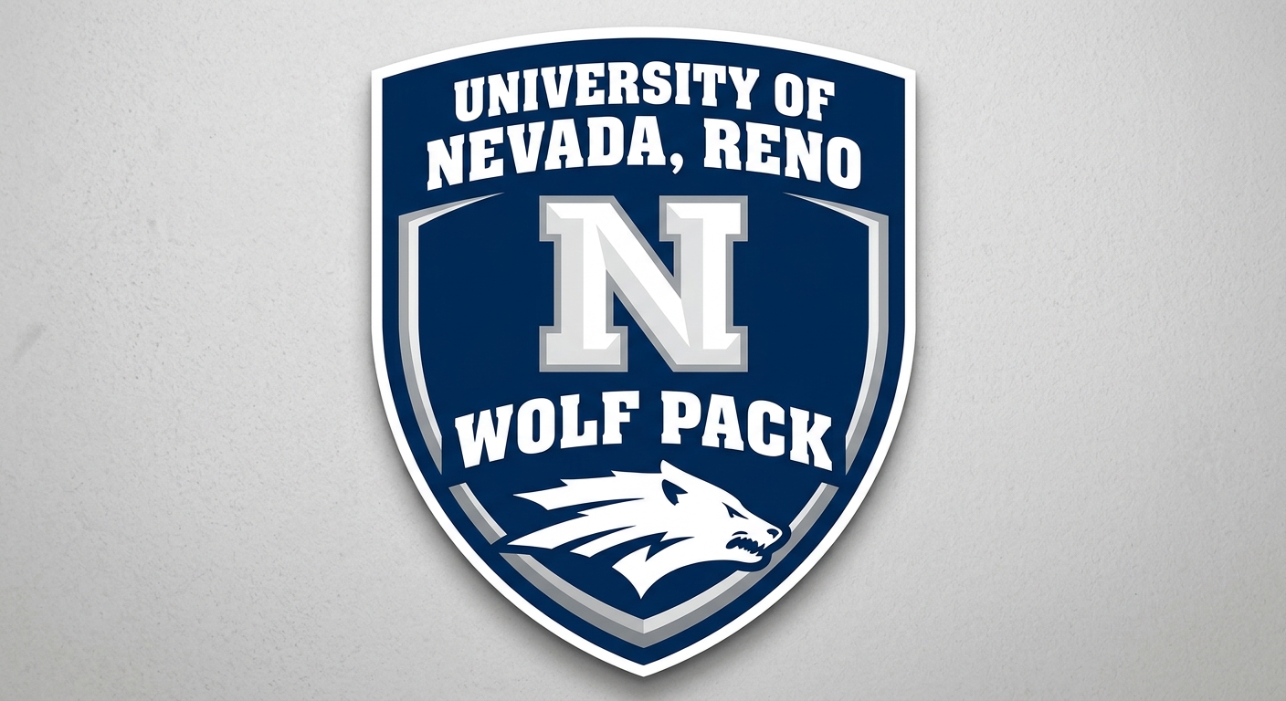University of Nevada Reno official logo featuring a blue shield with the letter N and Wolf Pack branding