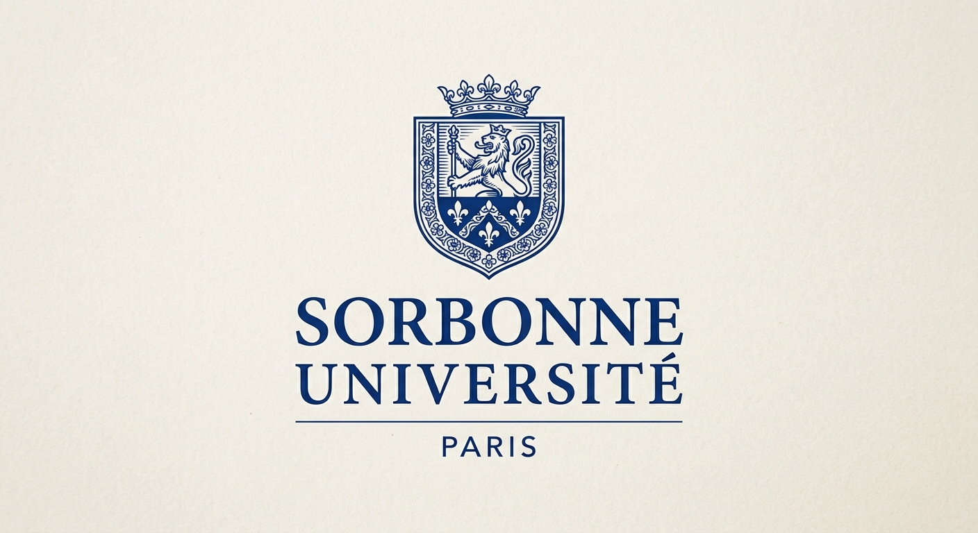 Sorbonne University official logo featuring the university name in deep blue with the stylized Sorbonne emblem