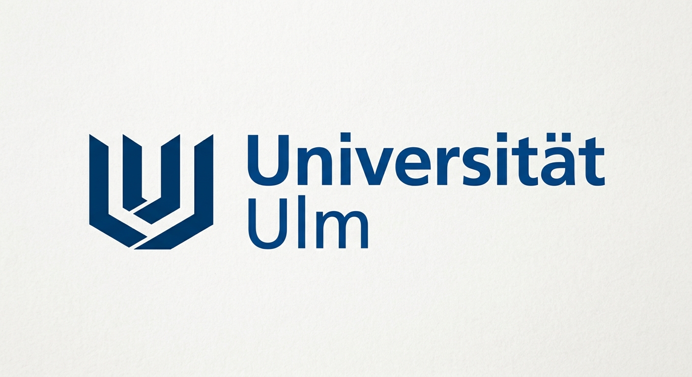 University of Ulm official logo, stylized blue text reading Universität Ulm with geometric emblem