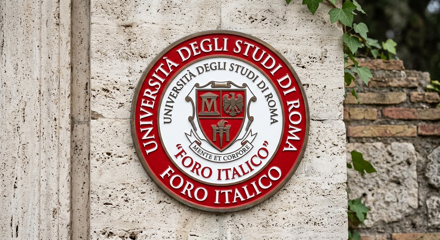 University of Rome Foro Italico official logo featuring the text Universita degli Studi di Roma Foro Italico with institutional crest in red and white colors